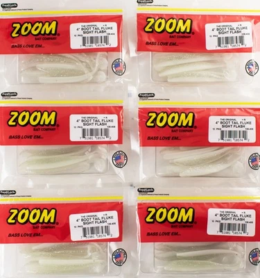 (LOTE DE 6) ZOOM BOOT TAIL FLUKE 4" 136-408 MIRA FLASH C2307 Foto 1 de 2