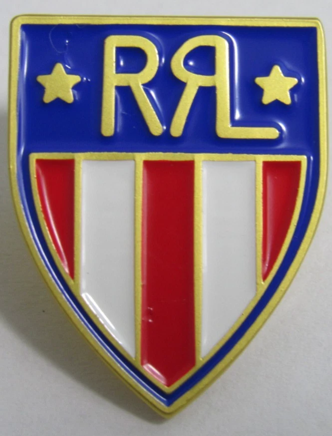 Retro Double RL Ralph Lauren USA Shield Brass Brooch Lapel Pin! - Image 1 of 4