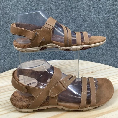 Sandalia Merrell Mujer 9 Marrón Arenisca Rosa Punta Abierta Sin Cordones Informal Comodidad Foto 1 de 4