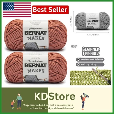 Paquete de 2 hilos de cervatillo para hacer: mezcla voluminosa de algodón y nailon para el hogar y la artesanía Foto 1 de 4