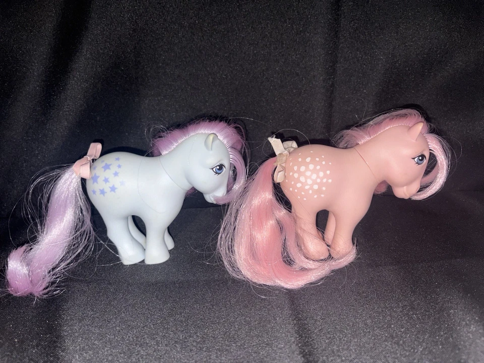 My Little Pony Figure G1 Cotton Candy Blue Belle 1982 Vintage Lot Of 2 - Image 1 of 4