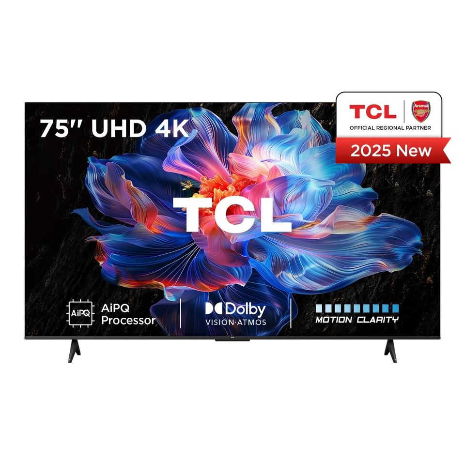 TCL 75V6C-UK 190.5 cm 75" 3840 x 2160 pixels DLED Smart TV Wi-Fi Metallic - Image 1 of 1