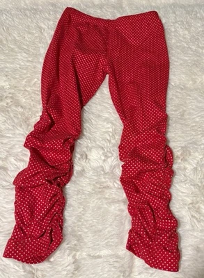Leggings Pantalones Mostaza Pie Niñas Talla 4T Elásticos Pull On Lunares Rojos Foto 1 de 2
