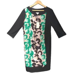 Damen Linea "Eclipse" schwarz grün Muster Print Halbarm Kleid UK16 NEU - Bild 1 von 12