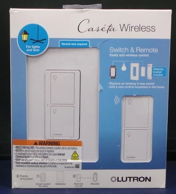 Lutron P-PKG1WS-WH Caseta Smart Switch Kit with Remote - White BRAND NEW - Image 1 of 3