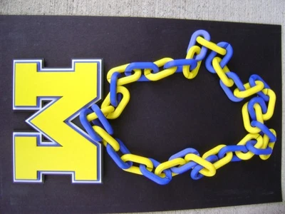 University of Michigan Football Wolverines M Chain Necklace Jewelry Bling 3D - Image 1 of 4