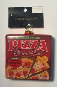 Robert Stanley Cheese Pizza Box Christmas Ornament New - Picture 1 of 2