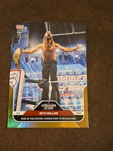 2025 Topps NOW WWE 84 SETH ROLLINS SUMMER SLAM /50 GOLD IN HAND  - Picture 1 of 2