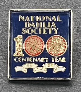NATIONAL DAHLIA SOCIETY Pin Badge 100 CENTENARY YEAR 1881 - 1981 - Picture 1 of 2