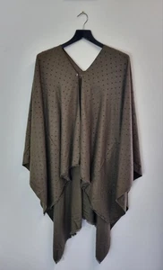 Poncho Mellisa J Suave Joya Capa Caqui Verde Diamante Mantón Envolvente Nuevo Talla Única - Imagen 1 de 6