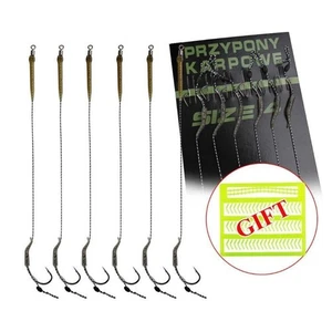2 Pack Leader Carp Hooks Braided Line Hook Size 2#-8# Fishing Hair Rigs - Picture 1 of 16