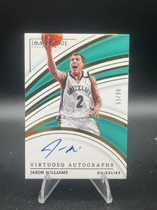 2022 Immaculate Jason Williams Virtuoso On Card Auto /99 WHITE CHOCOLATE - Picture 1 of 2