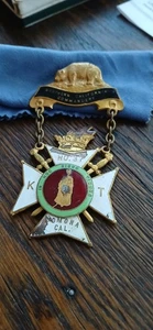 Vintage Freimaurer Tempelritter Medaille Südkalifornien Kommandantur Pomona Nr. 37 - Bild 1 von 6