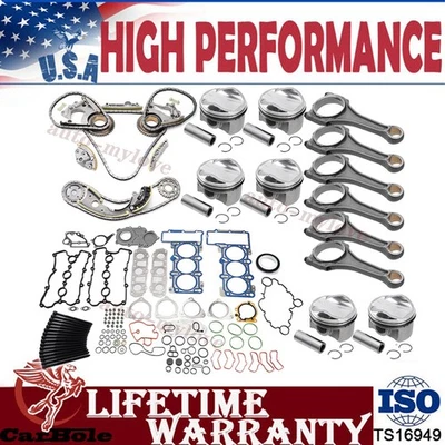 Engine Rebuild Overhaul Kit For VW Audi A4 A5 S4 S5 A6 A7 A8 Q5 Q7 V6 3.0L DOHC - Image 1 of 4