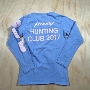 A6316 Post Malone Stoney Hunting Club 2017 Blue Long Sleeve T-shirt Size XS - Picture 1 of 7