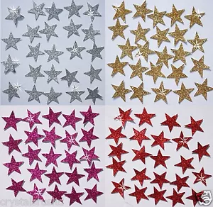 STICKER GLITTER STARS self adhesive card making scrapbook embellishment topper - Picture 1 of 5