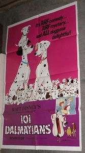 101 DALMATIANS original 1960's DISNEY 27x41 one sheet movie poster - Picture 1 of 1