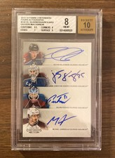 2013-14 Panini Contenders MACKINNON Rookie Auto Quad BGS 8 AUTO 10 #C4-COL