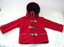 ZIP ZAP Red Fleece Jacket Infant 12M Removable Hood Toggle Closure Horse Detail