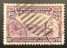 CANADA #101 10c VIOLET, 1908 QUEBEC TERCENTENARY, VF USED