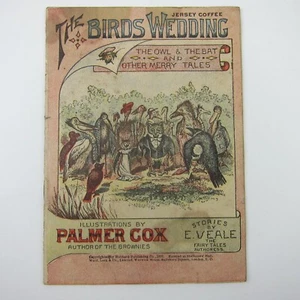 Maglia Caffè Bambini Libretto Uccellini Matrimonio Illustrazione Palmer Cox Antico 1897 - Foto 1 di 12