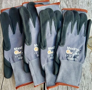 4 Pair 34-874 MaxiFlex Ultimate Micro Foam Nitrile Grip Coated Work Gloves L(9) - Picture 1 of 5
