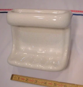 Pepper White: Glossy Ceramic Soap Dish Tray + washcloth holder/Grab Bar, NEW - Picture 1 of 11