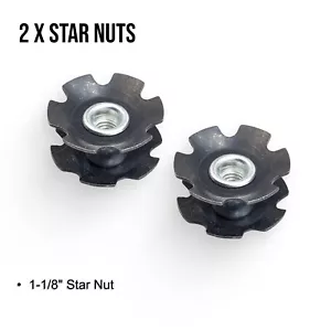 2 X Star Nut 1-1/8" Bike Bicycle Headset Flanged - Picture 1 of 2