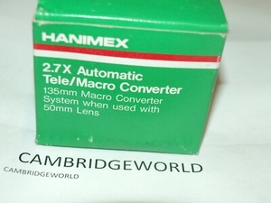 PRAKTICA B BAYONET MOUNT 2.7X NEW TELECONVERTER LENS MACRO LENS ELECTRONIC CONTA