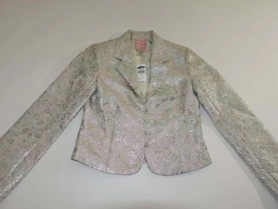 Old Navy Women's 4 Button Blazer Jacket Small NWT Beige Green Gray Floral S - Image 1 of 4