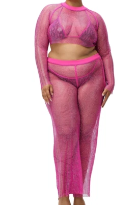 Adidas Originales Malla Cristal Encubrimiento Top + Pantalones Conjunto Completo Talla GRANDE IVY PARK Foto 1 de 4