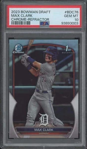 2023 Bowman Draft Max Clark Chrome Refractor PSA 10 #BDC76 - Picture 1 of 2