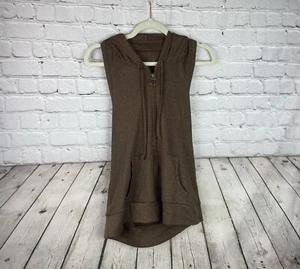 Vintage Old Navy Women’s XL Brown Gold Sleeveless Backless Zip Up Hoodie LKNW - Picture 1 of 7
