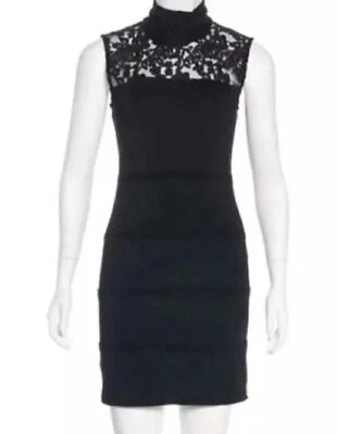 NWT Alice + Olivia By Stacey Bendet Size XS Lace Mock Neck Bodycon Dress Goth - Image 1 of 4