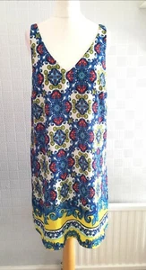 Neues cooles weiß blau rotes Sommer-Urlaub-Strandkleid für Damen 10 neu mit Etikett - Bild 1 von 10