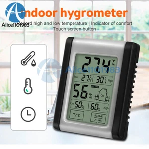 Digital Touchscreen Indoor Hygrometer Thermometer Temperature Humidity Monitor - Picture 1 of 12