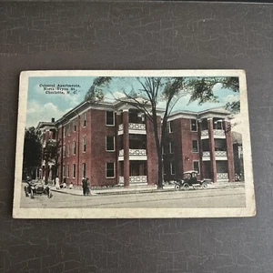 EARLY AUTO Postcard Colonial Apartments North Tyron St. Charlotte NC 1919 posted - Picture 1 of 3