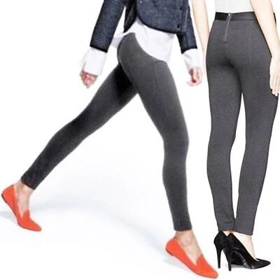 J. CREW Charcoal Gray PIXIE PANT Skinny Ponte Stretch Knit Back-Zip Legging 2 XS - Image 1 of 4