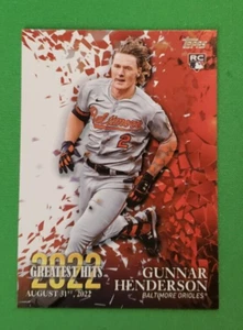 Gunnar Henderson 2023 Topps Series 1 Rookie Greatest Hits ~ Orioles!! - Picture 1 of 2