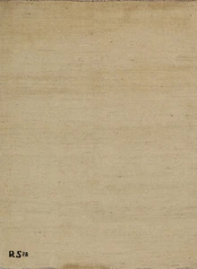 Premium Quality Gabbeh Solid Design Wool Foyer Rug- Timeless Style" Beige 3x4 ft - Picture 1 of 15