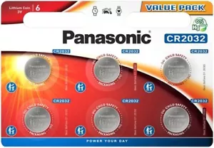 6 Panasonic CR2032 Lithium Münzzelle 2032 3V Akku Auto Schlüsselanhänger Spielzeug Fernbedienung - Bild 1 von 3