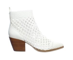 Michael Kors Womens Augustine Optical White Ankle Boots Size 7