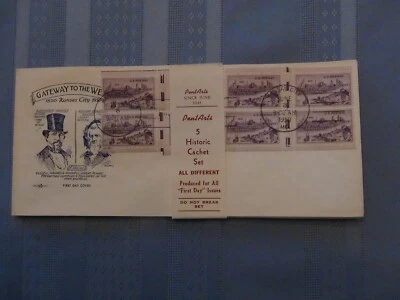 US # 994 St. Louis 3C Set Of 5 Pent Arts Cachet Unaddressed FDC W/Label  #10  - Image 1 of 4
