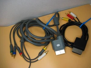 Genuine Microsoft Xbox 360 Console HD & Composite Component AV Cables - Picture 1 of 15