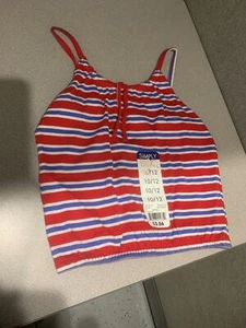 Girl's Red, White & Blue Striped Tank Top- Simply Basic Size 10/12 (large) - Picture 1 of 2