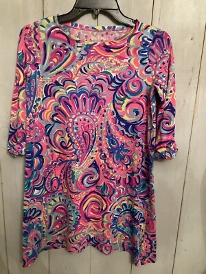 Vestido Lilly Pulitzer Sophie Niñas Psicodélico Sol Talla XL 12-14 UPF 50+ Foto 1 de 4