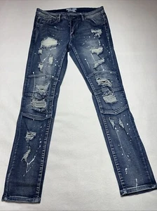 Herren Hustle Jeans Slim Skinny Flex Stretch Distressed Jeans Größe 32X32 - Bild 1 von 7