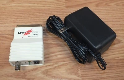 Lantronix (MPS1) Ethernet Micro Print Server Adapter with AC Power Supply *READ* - Image 1 of 4