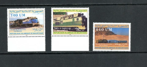 Q685   Mauritania  2003    trains  railroads  desert  minerals  SCARCE!   MNH Cover
