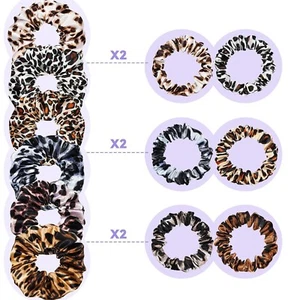 24 Pieces Satin Hair Scrunchies Silk Elastic Hair Bands Skinny Hair Ties Ropes P - Picture 1 of 7